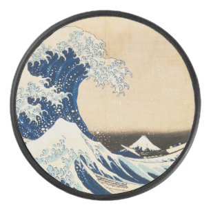 The Great Wave off Kanagawa by Hokusai Hockey Puck