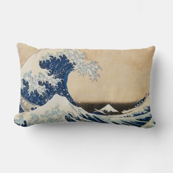 The Great Wave Off Kanagawa By Hokusai Lumbar Pillow by decodesigns at Zazzle