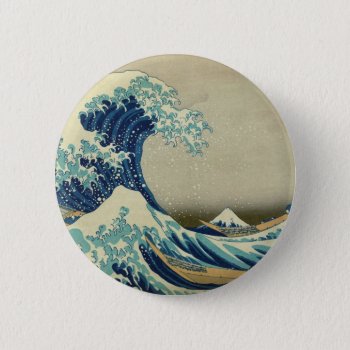 The Great Wave Off Kanagawa By Katsushika Hokusai Pinback Button by TheArts at Zazzle