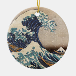 The Great Wave off Kanagawa Ceramic Ornament