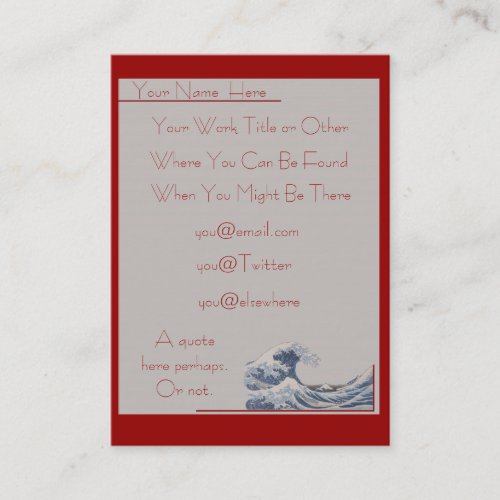 The Great Wave off Kanagawa Chubbie Business Card