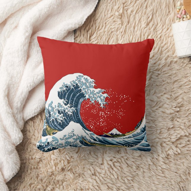 The Great Wave off Kanagawa- Classic Japanese Throw Pillow (Blanket)