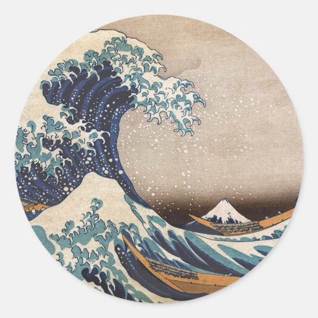 The Great Wave off Kanagawa Classic Round Sticker (Front)