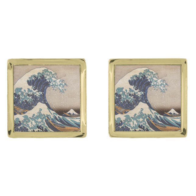 The Great Wave off Kanagawa Cufflinks (Front)