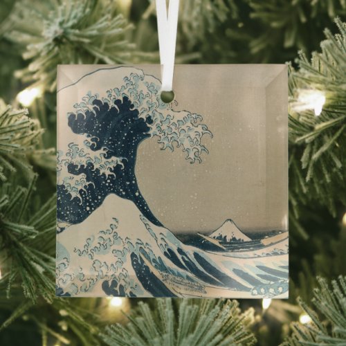The Great Wave off Kanagawa Glass Ornament