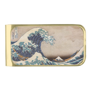 The Great Wave off Kanagawa Gold Finish Money Clip