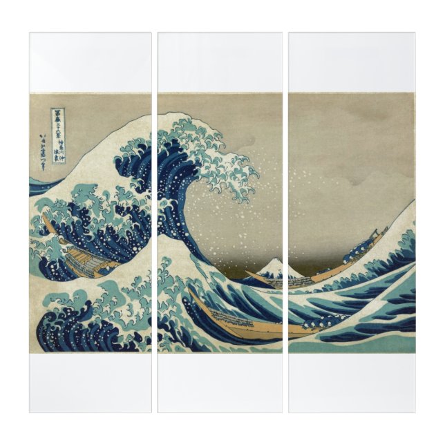 The Great Wave Off Kanagawa - Hokusai 葛飾 北斎 Triptych (Front)