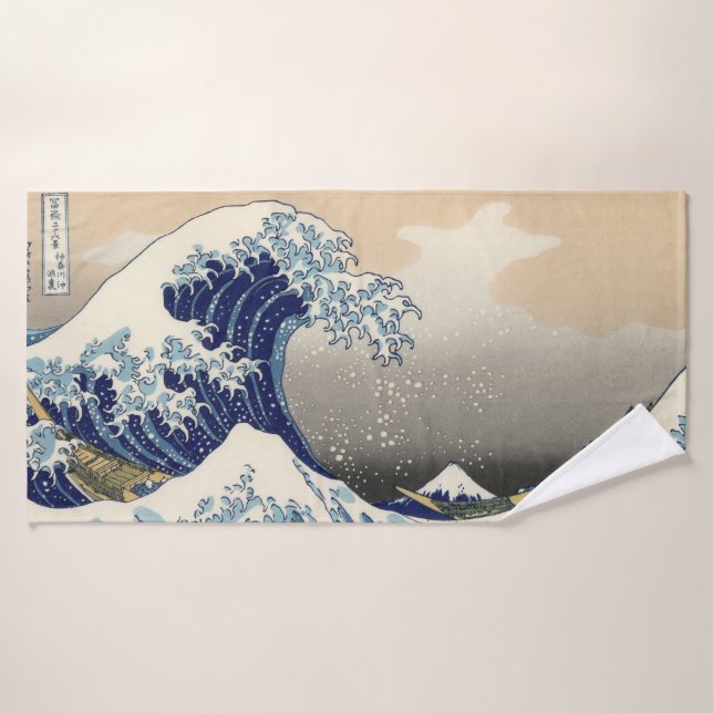 The Great Wave off Kanagawa Hokusai Bath Towel (Bath Towel)