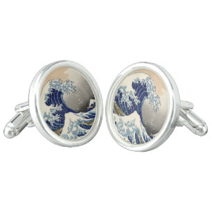 The Great Wave off Kanagawa Hokusai Cufflinks
