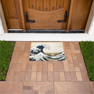 The Great Wave Off Kanagawa Hokusai, Japanese art Doormat