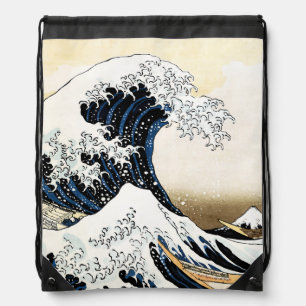 The Great Wave Off Kanagawa Hokusai, Japanese art Drawstring Bag