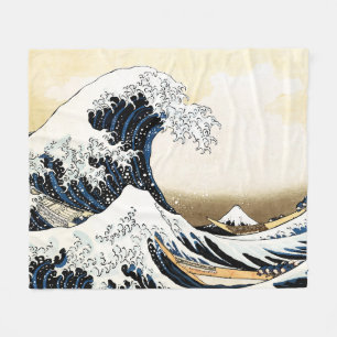 The Great Wave Off Kanagawa Hokusai, Japanese art Fleece Blanket