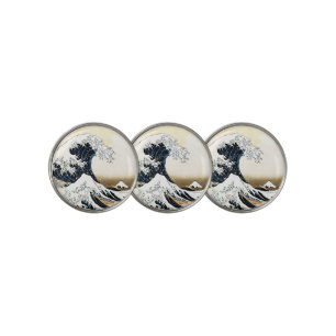 The Great Wave Off Kanagawa Hokusai, Japanese art Golf Ball Marker