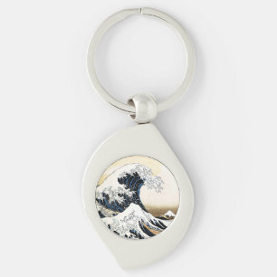 The Great Wave Off Kanagawa Hokusai, Japanese art Keychain