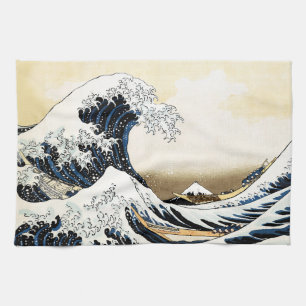 The Great Wave Off Kanagawa Hokusai, Japanese art Kitchen Towel