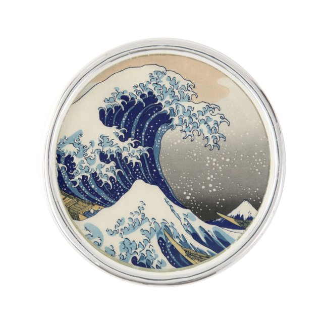 The Great Wave off Kanagawa Hokusai Lapel Pin (Front)