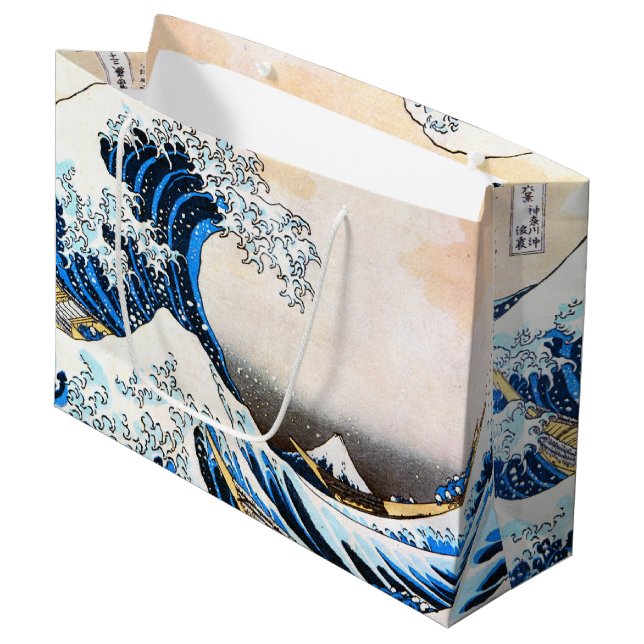 The Great Wave off Kanagawa, Hokusai Large Gift Bag (Front Angled)