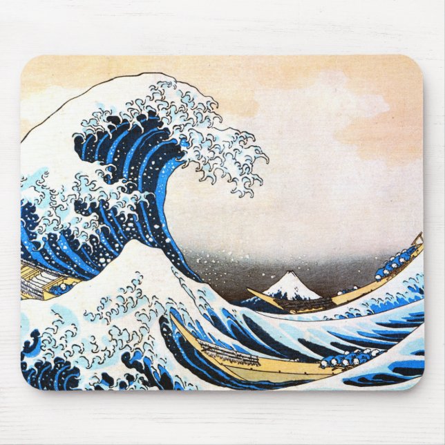 The Great Wave off Kanagawa, Hokusai Mouse Pad (Front)