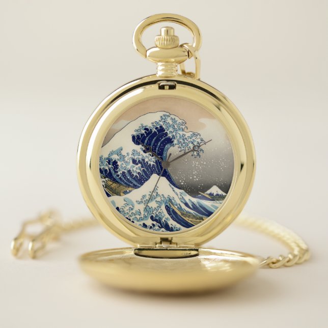 The Great Wave off Kanagawa Hokusai Pocket Watch (Inside)