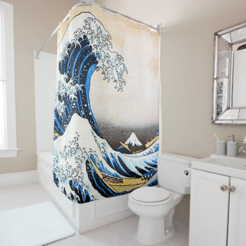 The Great Wave off Kanagawa Hokusai Shower Curtain