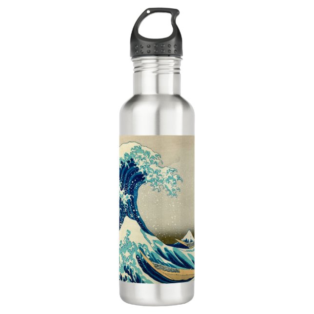 The Great Wave off Kanagawa - Hokusai Stainless Steel Water Bottle (Front)