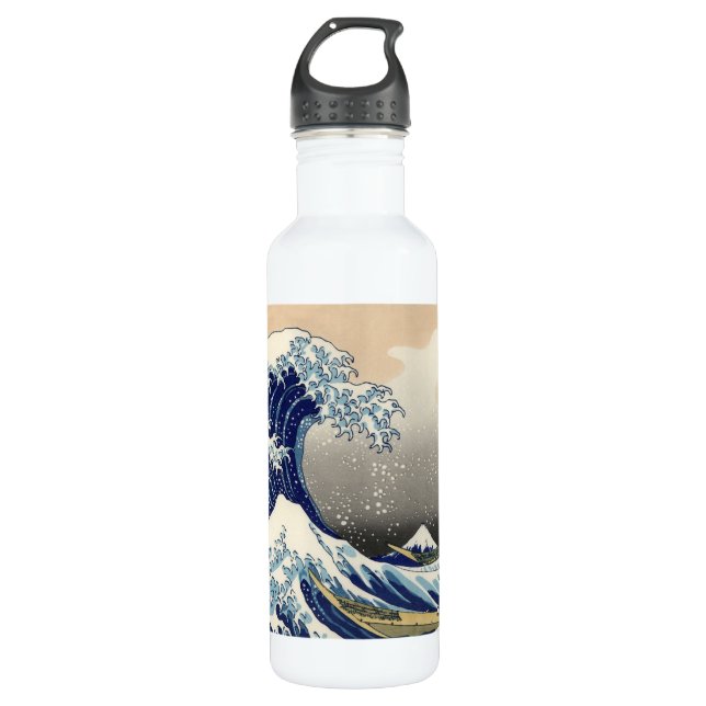 The Great Wave off Kanagawa Hokusai Stainless Steel Water Bottle (Front)