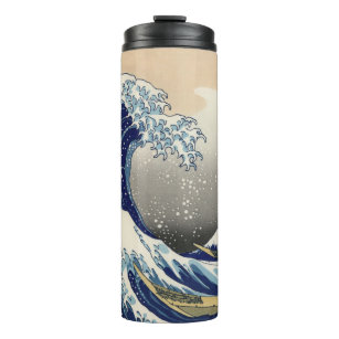 Hokusai 'The Great Wave' Reusable Bamboo Travel Mug with Thermal Grip 