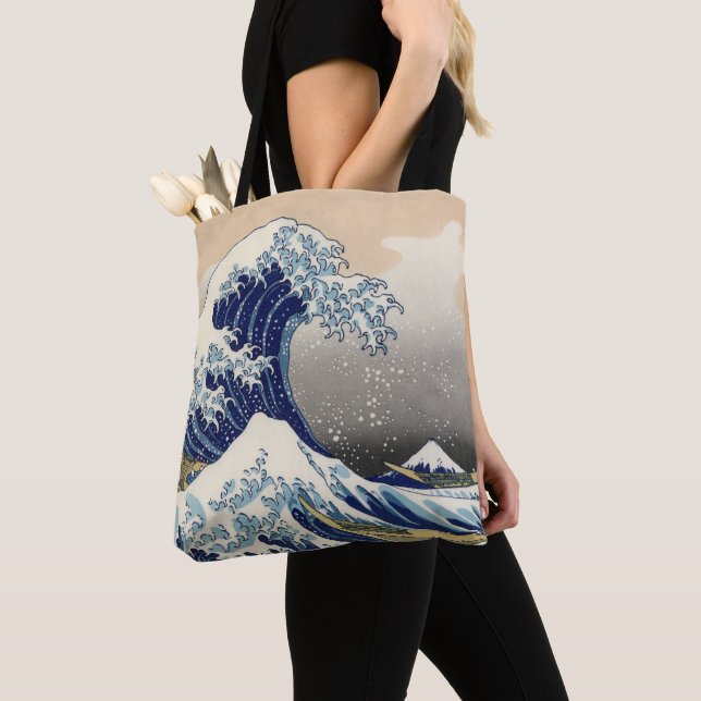 The Great Wave off Kanagawa Hokusai Tote Bag (Close Up)