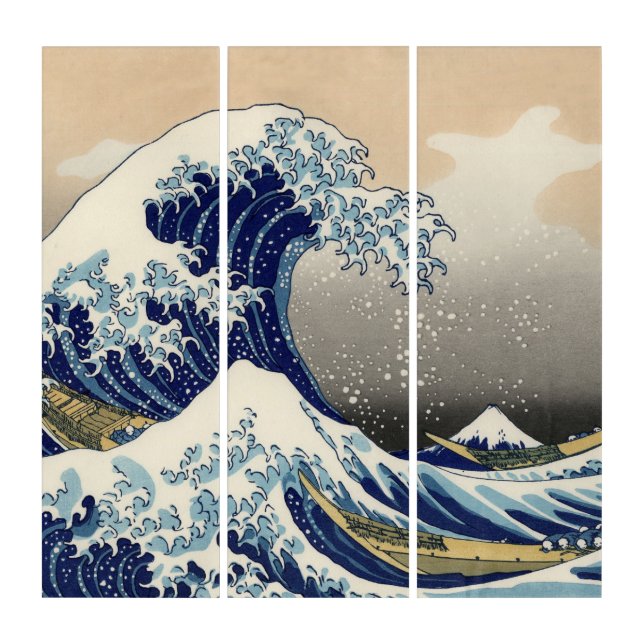 The Great Wave off Kanagawa Hokusai Triptych (Front)