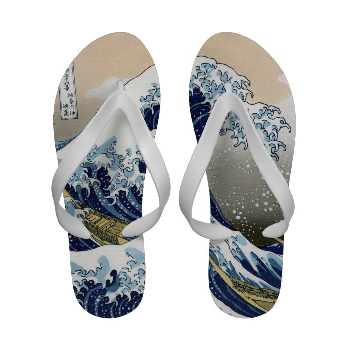 The Great Wave Off Kanagawa Hokusai Ukiyo e Flip Flops