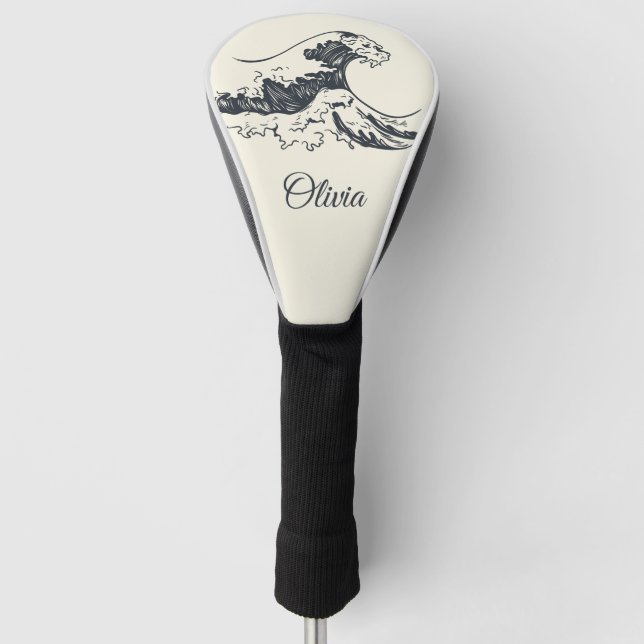 The Great Wave off Kanagawa illustration Golf Head Cover (Front)