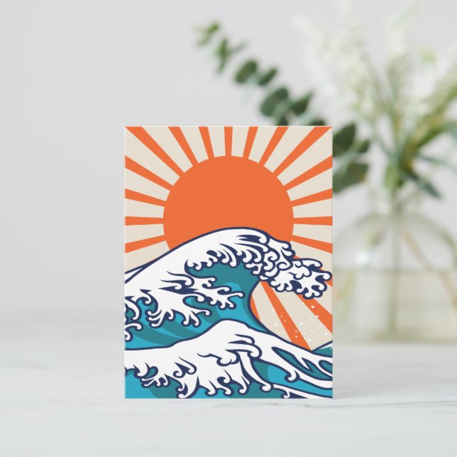 The Great Wave off Kanagawa, japanese wave Postcard (Standing Front)