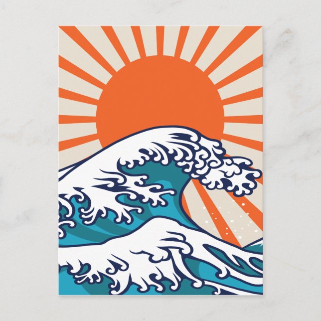 The Great Wave off Kanagawa, japanese wave poster Holiday Postcard (Front)