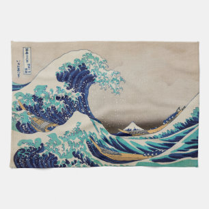 The Great Wave Off Kanagawa Japanese Woodblock Kitchen Towel