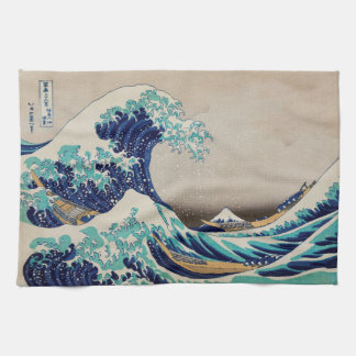 The Great Wave Off Kanagawa Japanese Woodblock Kitchen Towel