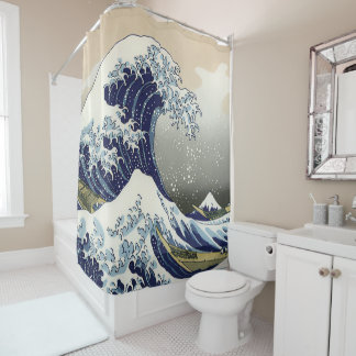 The Great Wave off Kanagawa Katsushika Hokusai Shower Curtain