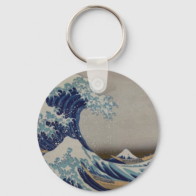 The Great Wave off Kanagawa Keychain (Front)