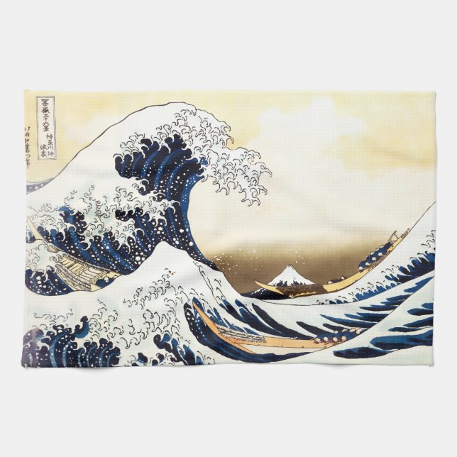 The Great Wave off Kanagawa Kitchen Towel (Horizontal)