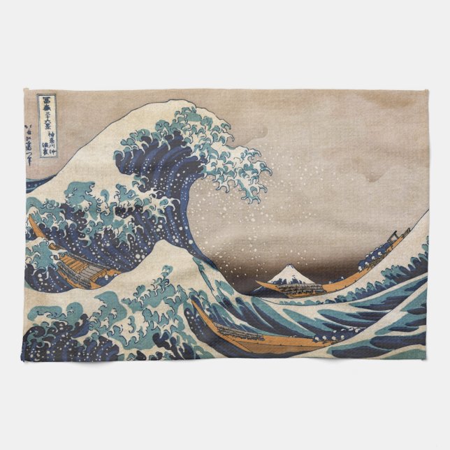 The Great Wave off Kanagawa Kitchen Towel (Horizontal)