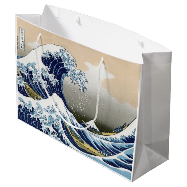 The Great Wave Off Kanagawa Large Gift Bag (Back Angled)