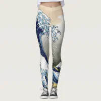 Feminine Wave by Katsushika Hokusai Printed Art Tights