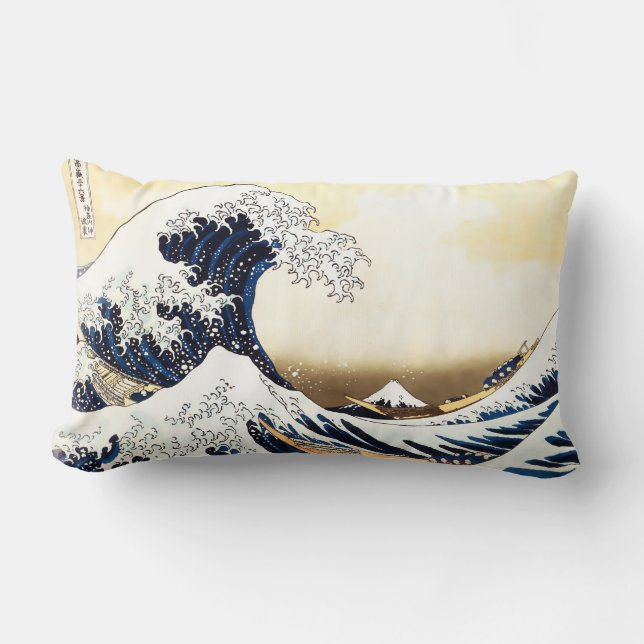 The Great Wave off Kanagawa Lumbar Pillow (Front)