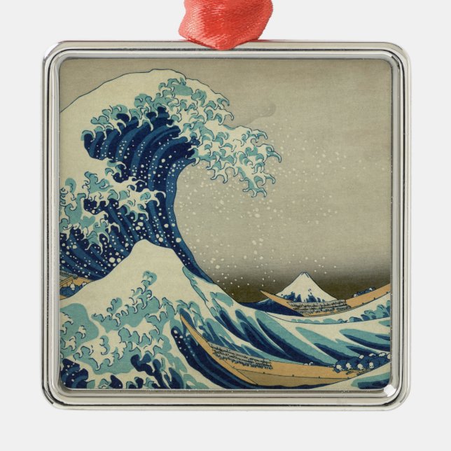 The Great Wave off Kanagawa Metal Ornament (Front)