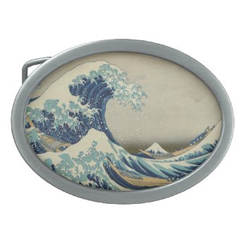 The Great Wave Off Kanagawa Oval Belt Buckle by vintage_gift_shop at Zazzle