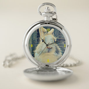 The Great Wave Off Kanagawa rabbit pet Pocket Watch