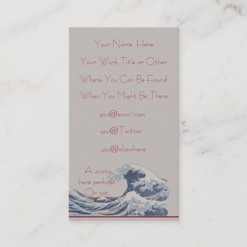 The Great Wave off Kanagawa Regular Business Card