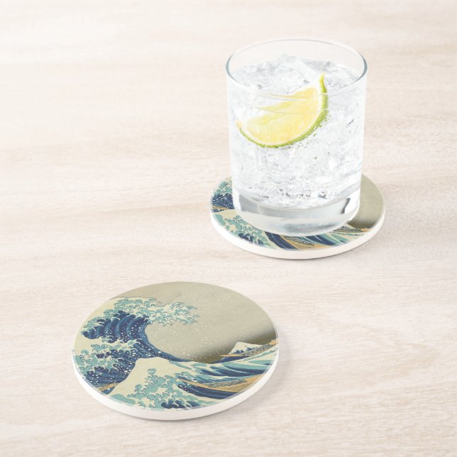 The Great Wave off Kanagawa Sandstone Coaster (Side)