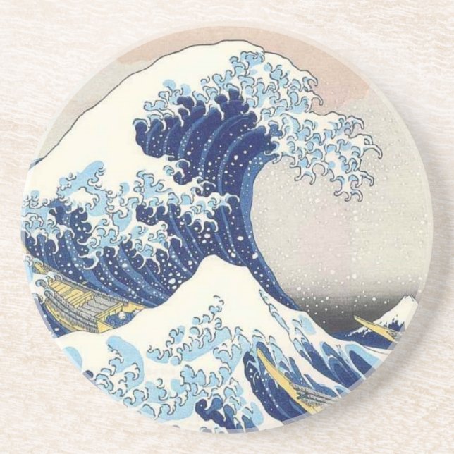 The Great Wave off Kanagawa Sandstone Coaster (Front)