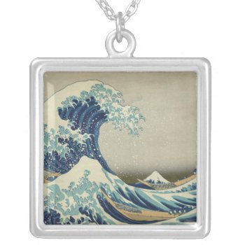 The Great Wave Off Kanagawa Silver Plated Necklace by vintage_gift_shop at Zazzle
