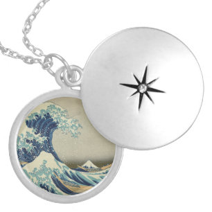 The Great Wave off Kanagawa Silver Plated Necklace